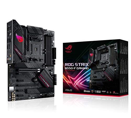 ROG STRIX B550-F GAMING – Carte mère AMD B550 Ryzen AM4, ATX, PCIe 4.0, 14 phases d'alimentation, Ethernet Intel 2.5Gb, 2xM.2, OptiMem II, Microphone anti-bruit avec IA, USB 3.2 Gén. 2, Aura Sync RGB