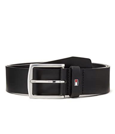 Tommy Hilfiger Ceinture Homme New Denton Belt 4.0 en Cuir, Noir (Black), 90 cm