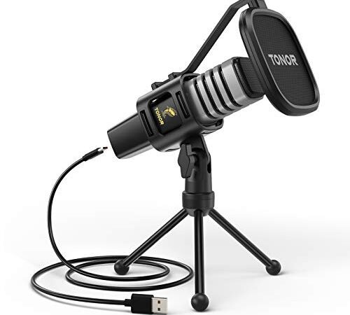 TONOR USB Microphone à Cardioïde Condensateur pour PC, avec Trépied, Filtre Anti-Pop, Support Anti-Choc pour Jeux,Streaming, Podcasting,Youtube,Voix Off,Skype,Twitch,Discord, pour Ordinateur, TC30