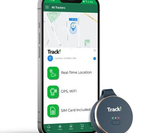 Tracki Plus Mini Traceur GPS en Temps réel - Couvre Toute l'europe, avec Carte SIM, géo-clôture sécurisée pour Colis de Bagages pour Animaux de Compagnie Enfants Personnes âgées véhicule Voiture Van