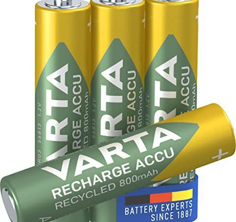 Varta Batterie Rechargeable Ni-Mh AAA Pré-Chargée Pack de 4 800 mAh