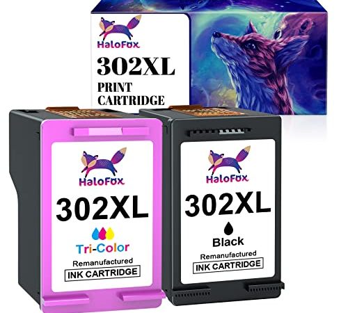 302XL Remanufacturé Cartouches d'encre Remplacement pour HP 302 XL HP 302 pour Envy 4520 4521 4522 4524 Officejet 3830 3834 4650 4651 4652 4654 DeskJet 3630 3632 3634 2130(1 Noir 1 Tricolore, 2 Pack)