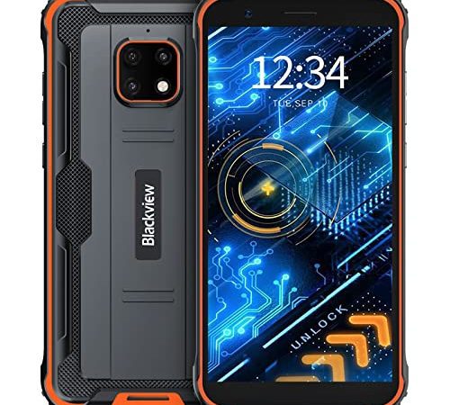 Blackview® BV4900S Telephone Portable Incassable 4G (32Go ROM/SD 128Go, 5580mAh, Écran 5.7"HD+, Double SIM, Triple Caméra 8MP) Smartphone Incassable Android 11, IP69K/Face ID/OTG/GPS/2Ans de Garantie