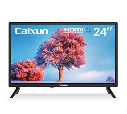 Caixun TV 24 Pouces, LED HD Téléviseur avec 3 HDMI et 2 USB, Triple Tuner (DVB-T/T2/C/S/S2), TV et Moniteur à Double Usage, EC24T1H…