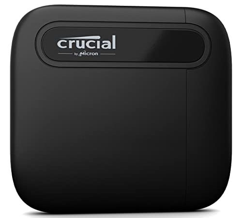 Crucial X6 500Go Portable SSD - Jusqu’à 540Mo/s - PC et Mac - USB 3.2 USB-C Externe SSD - CT500X6SSD9