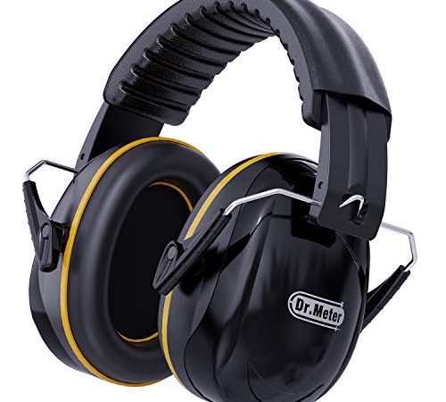 Dr.meter Casque Anti Bruit Adulte Casque antibruit Réglable, Casque Antibruit SNR 34dB avec Sac de Transport，Serre-tête Souple pour Milieu Bruyant ou Stressant