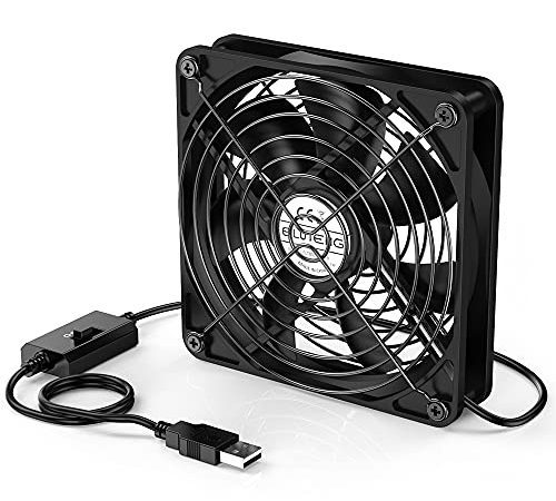 ELUTENG Ventilateur USB 120 mm Silencieux Trois Vitesse Réglable Ventilateurs PC 12cm Fan 5v pour PC/TV Box/AV Cabinet/ PS4