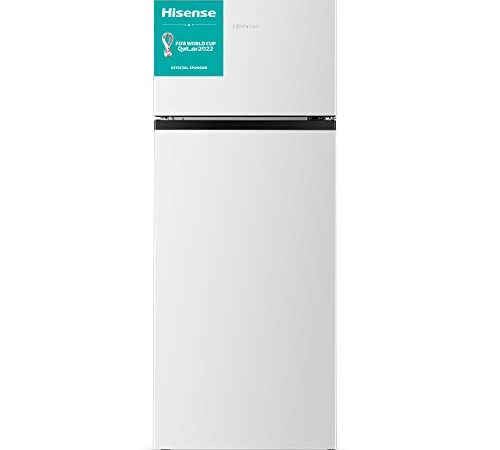 Hisense RT267D4AWF Réfrigérateur - Pose libre, 206L, LED, 221 kWh/An2 portes, Blanc, Classe F
