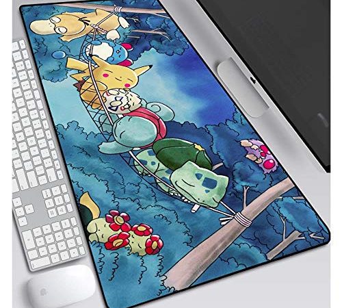 IGIRC Tapis De Souris Pokemon 900X400Mm, Poche Parfaite, Tapis De Souris Gaming avec Précision Et Rapidité avec Base Épaisse De 3Mm, pour Ordinateurs Portables, Pc