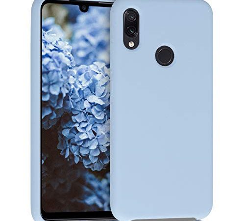 kwmobile Coque Compatible avec Xiaomi Redmi Note 7 / Note 7 Pro - Housse de téléphone Protection Souple en TPU Silicone - Bleu Clair Mat