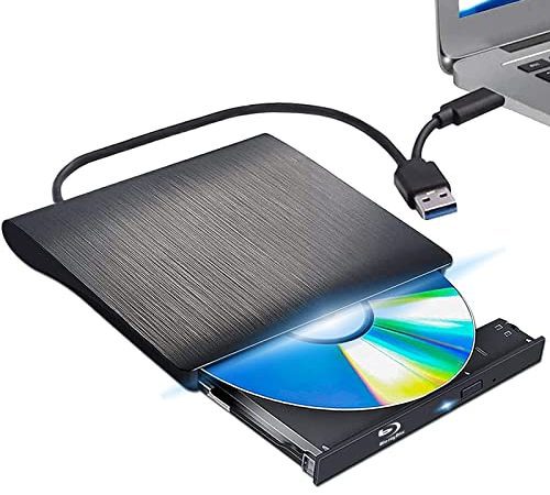 Lecteur Blu-Ray Externe bluray Compatible avec Lecteur - Graveur bluray 3D Portable avec Port USB 3.0 et Type C - Lecteur Bluray - Convient pour Windows XP/7/8/10