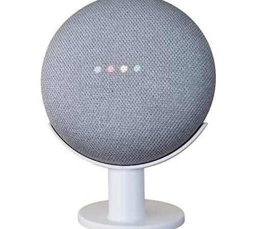 Mount Genie Socle pour Nest Mini (2e génération) et Google Home Mini (1ère génération) | Améliore le son et l'apparence | Support de montage le plus propre pour Mini (blanc)