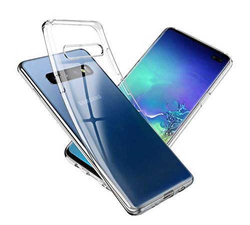 NEW'C Coque pour Samsung Galaxy S10 Ultra Transparente Silicone en Gel TPU Souple Coque de Protection avec Absorption de Choc et Anti-Scratc