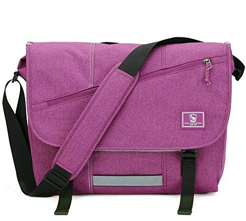 OIWAS Sac Bandouliere Homme Sacoche Bandouillère Cartable Besace Femme Pochette pour Ordinateur Portable 15,6 Pouces pour l'École, le Travail et les Voyages Violet Sac imperméable et léger