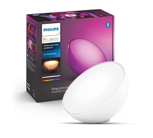 Philips Hue Go Lampe Plastique portable connectée White and Color Compatible Bluetooth, fonctionne avec Alexa, Google Assistant et Apple Homekit