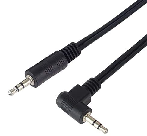 PremiumCord Câble Jack 1,5m, Jack Plug 3,5 mm, Fiche StereoJack Mâle vers Mâle 90 °, Câble de Connexion Audio AUX, pour Les Téléphones à Cellules TV MP3 Hi-FI, Blindé, Couleur Noire