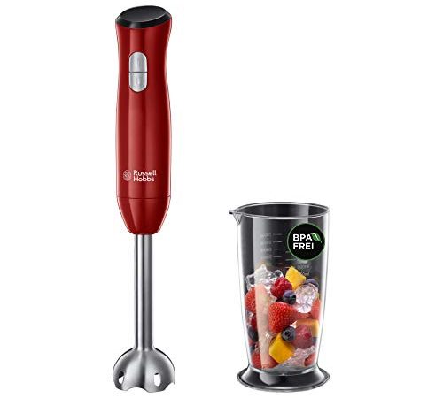 Russell Hobbs Mixeur Plongeant, Bol 500ml, Lames Robustes, 2 Vitesses, Anti-Eclaboussure - Rouge 24690-56 Desire