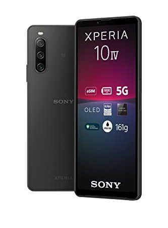 Sony Xperia 10 IV - Smartphone Android, Téléphone Portable 6 Pouces 21:9 Wide OLED - Camera 3 Objectifs - Prise Jack 3.5 mm - 6Go RAM - 128Go Stockage - Double SIM Hybride (Noir)