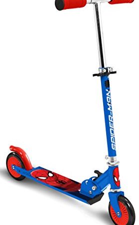 Stamp- Trottinette Pliable-Spiderman Marvel Pliant, SM250042, Blue, 75 cm