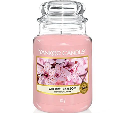 Yankee Candle Bougie Jarre Parfumée, Grande Taille, Fleur de Cerisier, jusqu’à 150 heures de Combustion