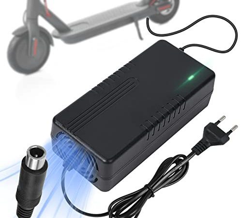 Ainiv Chargeur pour Xiaomi M365, 42V 2A Adaptateur Secteur Alimentation Chargeur, Chargeur Trotinette Electrique avec Radiateur Ventilateur, Chargeur de Batterie Rapide pour Xiaomi et Ninebot Scooter