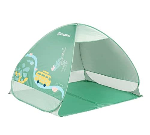 Badabulle Tente Anti-UV Bébé, Grande Tente de Plage, Haute Protection Solaire FPS 50+, Système Pop-Up, Vert