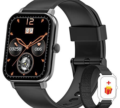 Blackview R3 Pro Montre Connectée Homme Femme, 1,69" Full Touch Smartwatch avec Oxymetre(SpO2) /Thermomètre/Cardio-fréquence/Podomètre/Messages de Notification/Moniteur de Sommeil pour Android et iOS