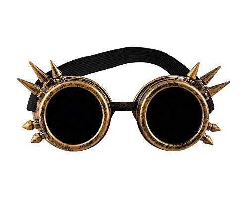 Boland - Lunettes Cyberpunk, Rétro, Spacy, Steampunk, Épines, Élastique, Carnaval, Halloween, Mardi gras, Fête à thème, Accessoires pour déguisements