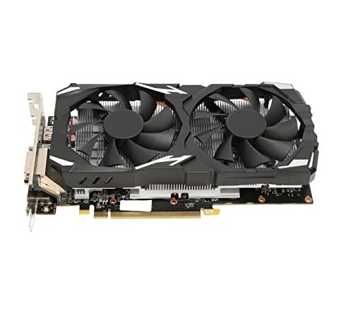 Carte Graphique RX 580, 8 Go GDDR5 256 Bits, 3 Sorties DP HDMI DVI, Prise en Charge 8K 16 PCI Express 3.0, 2 Ventilateurs de Refroidissement Carte Graphique de Jeu pour Bureau à Domicile