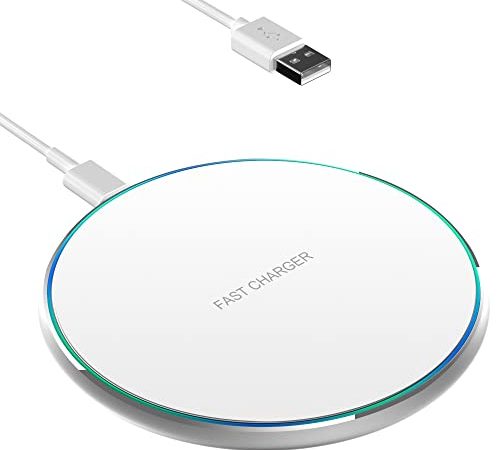 Chargeur sans Fil, ocdyuq 15W Max Chargeur Induction Compatible avec iPhone 14/13/Pro/Max/Plus/Mini/XS/XR, Samsung Galaxy S22/S21/S20/S10, AirPods, Huawei, Xiaomi(Blanc)