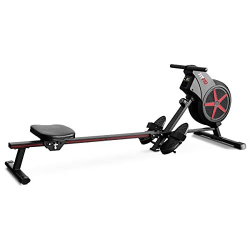 FITFIU Fitness RA-100 - Rameur pliable, résistance à l'air, siège rembourré, rameur pour le cardio et le cross training à la maison, poids max. de l'utilisateur 110kg