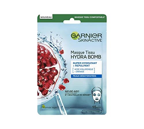 Garnier - SkinActive - Masque Tissu Hydra Bomb - Hydratant et Repulpant - Peaux Déshydratée