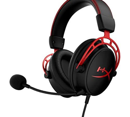 HyperX Cloud Alpha Binaural Bandeau Noir, Rouge - Casques audio (PC/Jeux, Binaural, Bandeau, Noir, Rouge, Aluminium, Discord, TeamSpeak)