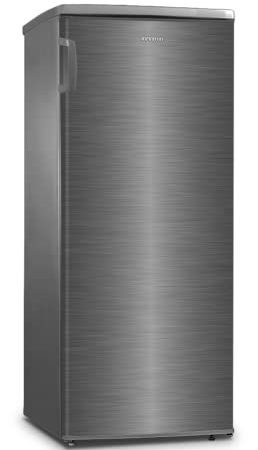 INFINITON CV-A122I - Congélateur droit 140 litres Inox, cyclique, 4 tiroirs + 1 compartiment Flap, Calse A++/E