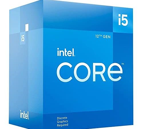 Intel Processeur Core i5-12400F pour PC de bureau de 12e génération (fréquence de base : 2,5 GHz, 6 cœurs, LGA1700, RAM DDR4 et jusqu'à 128 Go de DDR5) BX8071512400F