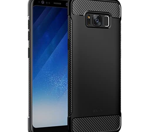 JETech Coque Fine pour Samsung Galaxy S8, Étui Housse de Téléphone Ultra Mince Anti-Chocs avec Conception en Fibre de Carbone (Noir)