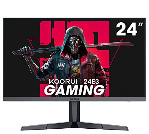 KOORUI Ecran PC Gamer 24 Pouces, 165Hz 1080p 1ms IPS, FreeSync G-Sync, AMD Moniteur PC HDMI, Angle de Vision de 178°, Montage Mural VESA (FHD 1920x1080, DisplayPort) Noir