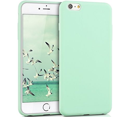 kwmobile Coque Compatible avec Apple iPhone 6 Plus / 6S Plus - Housse de téléphone Protection Souple en Silicone - Menthe Mat