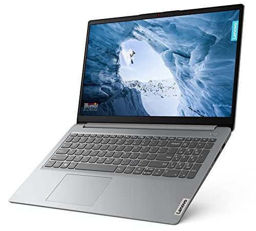 Lenovo IdeaPad 1 15IGL7 -Ordinateur Portable 15.6’’ FHD (Intel Celeron N4120, RAM 4Go, 128Go eMMC, Intel UHD Graphics 600, Windows 11 Home en Mode S) Clavier AZERTY Français,Premium Care 3 Mois -Gris