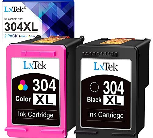 LxTek Remanufacturées Cartouches d'encre Remplacement pour HP 304 304XL pour Envy 5010 5020 5030 5032 Deskjet 2620 2622 2630 2632 2633 2634 3720 3730 3733 3735 3750 3760 (Noir Couleur, 2-Pack)