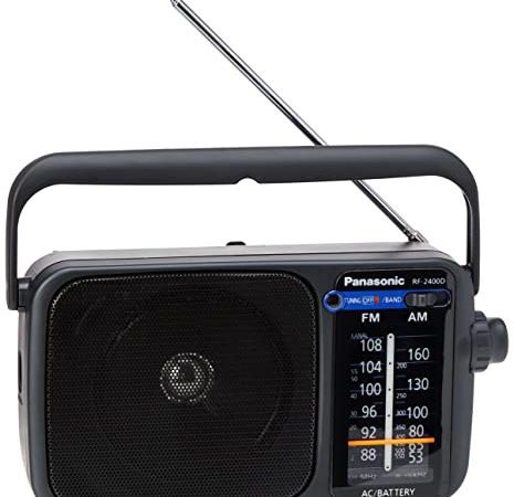 Panasonic Radio FM/AM RF-2400DEG-K I Radio FM/AM Tuner numérique Contrôle automatique de fréquence (AFC) fonctionnement sur secteur ou piles Format compact noir - Version Française