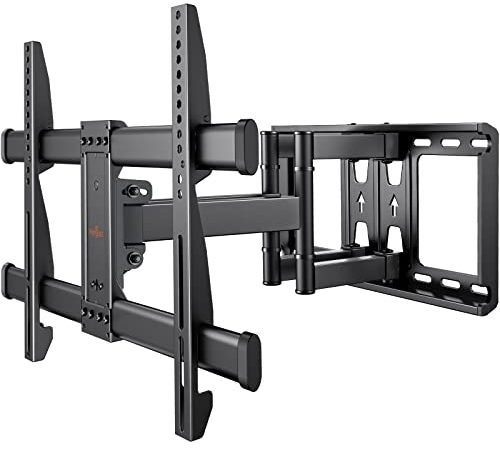 Perlegear Support Mural TV pour écrans 37-84 Pouces Jusqu'à 60KG, Fixation TV Murale Inclinable et Orientable Max. VESA 600x400mm, Accroche TV Mural