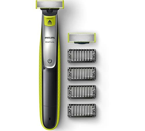 Philips QP2530/30 OneBlade Rechargeable, 100% Étanche, 4 Sabots Clipsables Barbe de 3 Jours Inclus