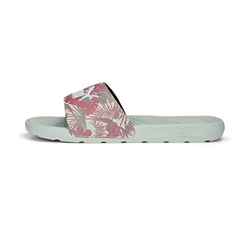 PUMA Femme Cool Cat 2.0 WNS Flower Power Sandale Glissante, Adorable White Minty Burst, 39 EU