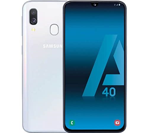 SAMSUNG Galaxy A40 - Smartphone Portable débloqué 4G (Ecran: 5, 9 Pouces - 64 Go - Double Nano-SIM - Android) - Blanc - Version Française