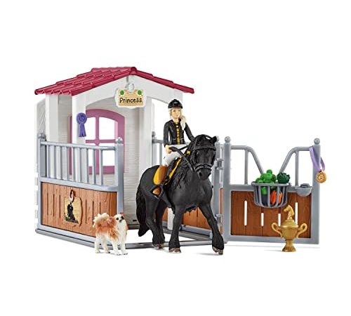 Schleich- Box pour Chevaux avec Horse Club Tori & Princess Playset, 42437, Multicolore, 9.6 x 3.2 x 7.5 inches