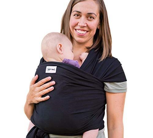 Sleepy Wrap Écharpe de Portage Bébé Pour Nourrissons et Jeunes Enfants – Écharpe de Portage Mains Libres, Élastique, Ergonomique et Légère – Enfants Pesant Entre 3 et 15 kg (Noir)