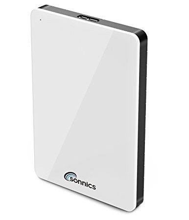 Sonnics 500 GO blanc Disque dur externe portable USB 3.0 Super rapide Vitesse de transfert pour une utilisation avec un PC Windows, Apple Mac, Xbox One et PS4