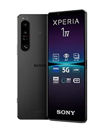 Sony Xperia 1 IV - Smartphone Android, Téléphone Portable 6.5 Pouces 21:9 CinemaWide 4K HDR OLED - Taux de rafraichissement de 120Hz - Véritable Zoom Optique - rêvetement Zeiss T* (Noir)