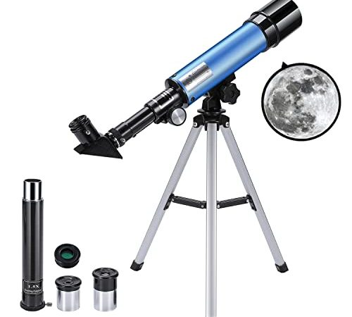 Telescope Astronomique Enfant, Uverbon Télescope pour Astronomie Télescope Zoom 90X HD Spatial Monoculaire Extérieur avec Trépied Réglable pour Les Enfants Adulte Débutant